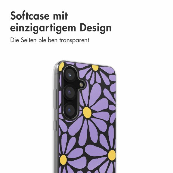 imoshion  Design Hülle für das Samsung Galaxy S25 - Tropical Violet Flowers Connect