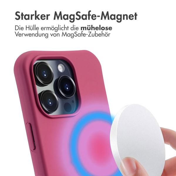 imoshion Color Backcover mit abnehmbarem Handykette und MagSafe Apple iPhone 16 Pro - Raspberry