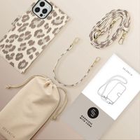 Selencia Sabi Klapphülle mit Leopardenmuster Apple iPhone 12 (Pro) - Soft Ivory