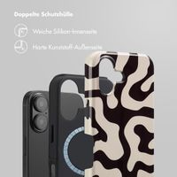 Selencia Vivid Tough Back Cover MagSafe für das iPhone 16 - Art Wave Black