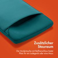 imoshion Laptop Hülle 15-16 Zoll - Laptop Sleeve mit Fach - Petrol Green