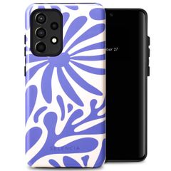 Selencia Vivid Tough Back Cover für das Samsung Galaxy A52(s) (5G/4G) - Modern Bloom Sapphire Blue