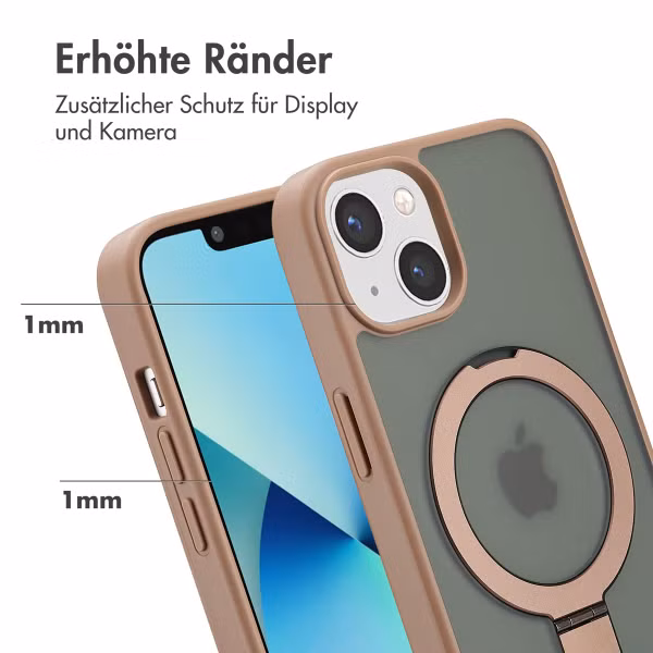 Accezz Ring Stand Backcover mit MagSafe Apple iPhone 13 - Braun
