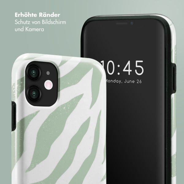 Selencia Vivid Tough Back Cover für das iPhone 11 - Colorful Zebra Sage Green