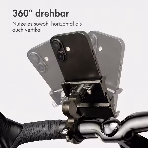 imoshion Aluminium Fahrrad-Handyhalterung - 360° drehbar - Leichtgewicht - Universell - Schwarz