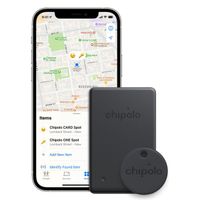 Chipolo Spot Bundle – Bluetooth-Tracker für iOS – 1x Tag & 1x Karte – Schwarz
