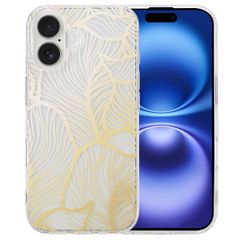 imoshion Design Hülle Apple iPhone 16 - Golden Leaves Transparent