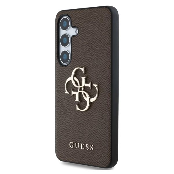 Guess 4G Metal Logo Saffiano Backcover für das Samsung Galaxy S25 - Brown
