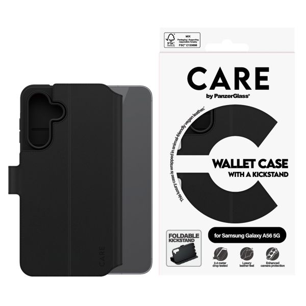 CARE by PanzerGlass Feature Wallet Case w. Kickstand Samsung Galaxy A56 - Zwart