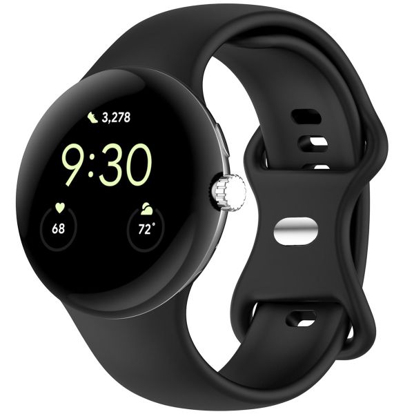 imoshion Silikonband für das Google Pixel Watch / Watch 2 / Watch 3 (41 mm) - Größe L - Schwarz