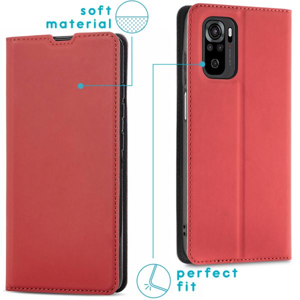 imoshion Slim Folio Klapphülle  Xiaomi Redmi Note 10 (4G) / Note 10S - Rot