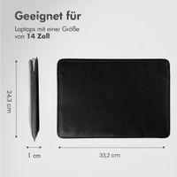 Accezz Leder Laptop Hülle 14 Zoll - Laptop Sleeve - Schwarz