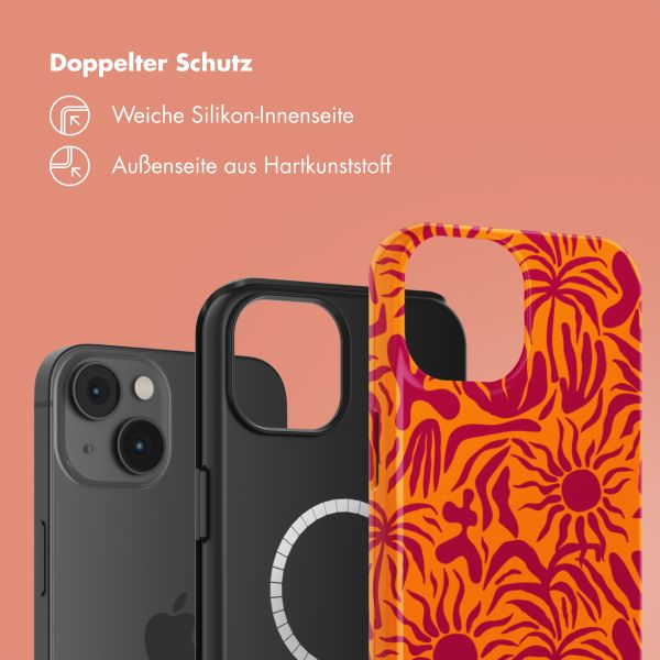 Selencia Vivid Tough Back Cover mit MagSafe für das iPhone 14 - Tropical Vibes Apricot