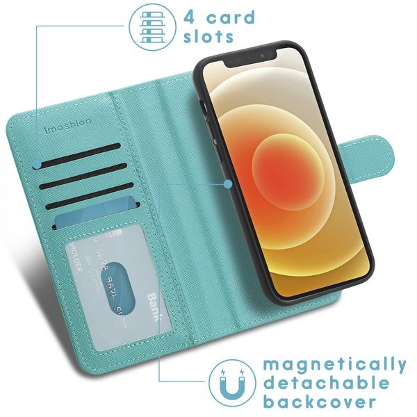 imoshion Luxuriöse Portemonnaie-Klapphülle Apple iPhone 12 (Pro) - Türkis