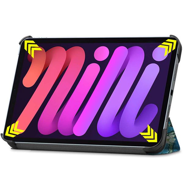 imoshion Design Trifold Klaphülle Apple iPad Mini 7 (2024) / iPad Mini 6 (2021) - Green Plant