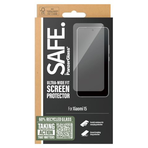 SAFE by PanzerGlass Ultra-Wide Fit Screenprotector inkl. Applikator Xiaomi 15