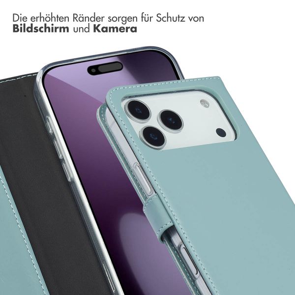 Selencia Echtleder Klapphülle Apple iPhone 17 Pro Max - Hellblau