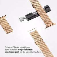 Selencia Drachenarmband aus Stahl für das  Apple Watch Series 1 t/m 11 / SE / Ultra (44/45/46/49 mm) - Rosé gold