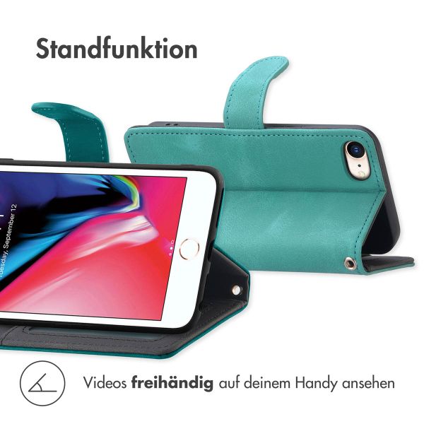 imoshion Klapphülle mit Kordel Apple iPhone SE (2022 / 2020) / 8 / 7 - Türkis