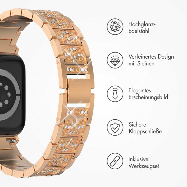 Selencia Sparkle Armband für die Apple Watch Series 1 bis 9 / SE (38/40/41 mm) | Series 10 (42 mm) - Roségold