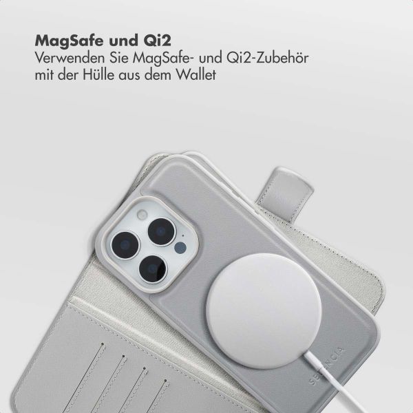 Selencia Olyn Abnehmbare Bookcase mit MagSafe Apple iPhone 16 Pro - Grau