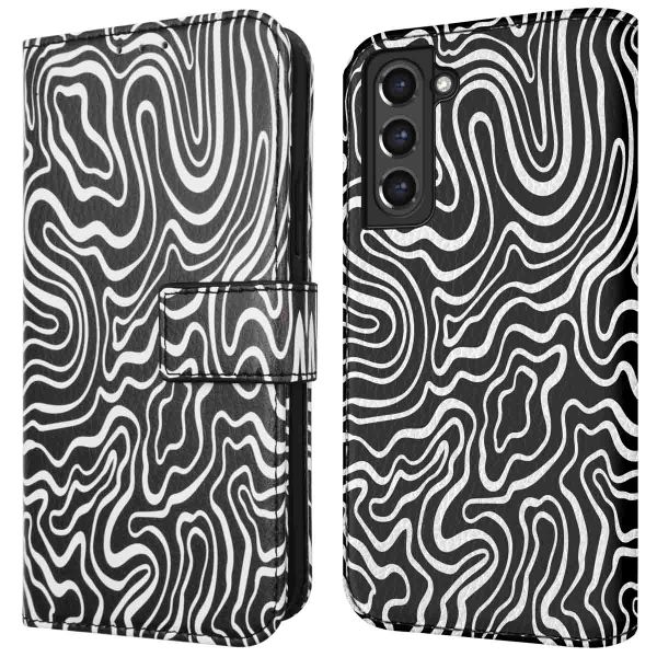 imoshion Design Klapphülle für das Samsung Galaxy S21 FE - Black And White