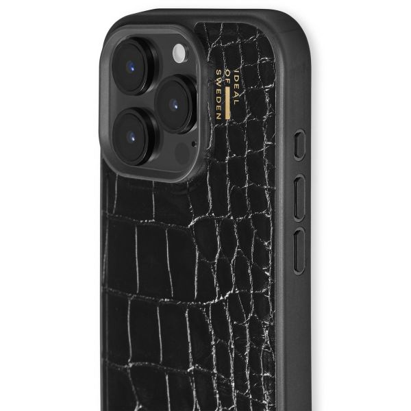 iDeal of Sweden Vegan Leather Back Cover Apple iPhone 16 Pro - Black Croco