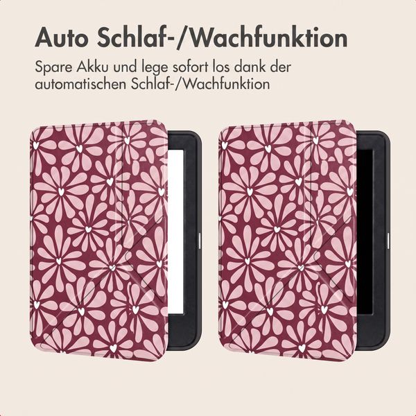 imoshion Design Klappbare Klapphülle Kobo Clara Colour / BW - Bloom Love Blush