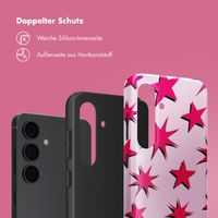 Selencia Vivid Back Cover Samsung Galaxy S24 - Stars Rubine Red Light Pink