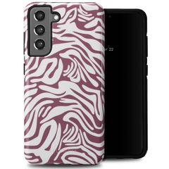 Selencia Vivid Tough Back Cover für das Samsung Galaxy S21 FE - Trippy Swirl Dark Rose