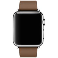 Apple Leather Band Modern Buckle für das  Apple Watch Series 1 t/m 9 / SE (38/40/41 mm) | Series 10 / 11 (42 mm) - Größe M - Braun