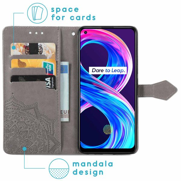 imoshion Mandala Klapphülle für das Realme 8 (Pro) - Grau