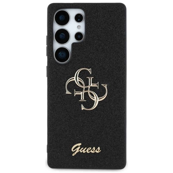 Guess 4G Metal Logo Back Cover mit Glitter Samsung Galaxy S25 Ultra - Schwarz