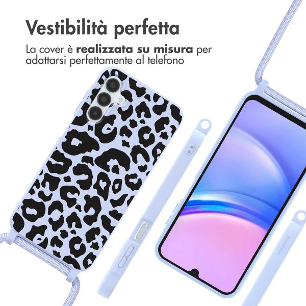 imoshion SilikonHülle design mit Band Samsung Galaxy A15 (5G/4G) - Animal Lila