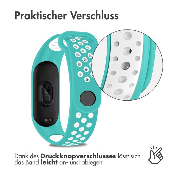 imoshion Silikonband Sport für das Xiaomi Mi Band 5 / 6 - Türkis / Weiß