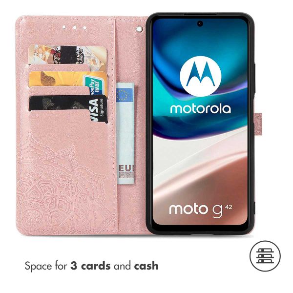 imoshion Mandala Klapphülle für das Motorola Moto G42 - Rose Gold