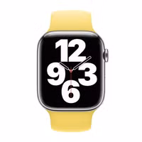 Apple Silikon Solo Loop für  Apple Watch Series 1 - 9 / SE (38/40/41 mm) | Series 10 / 11 (42 mm) - Größe 2 - Lemon Zest