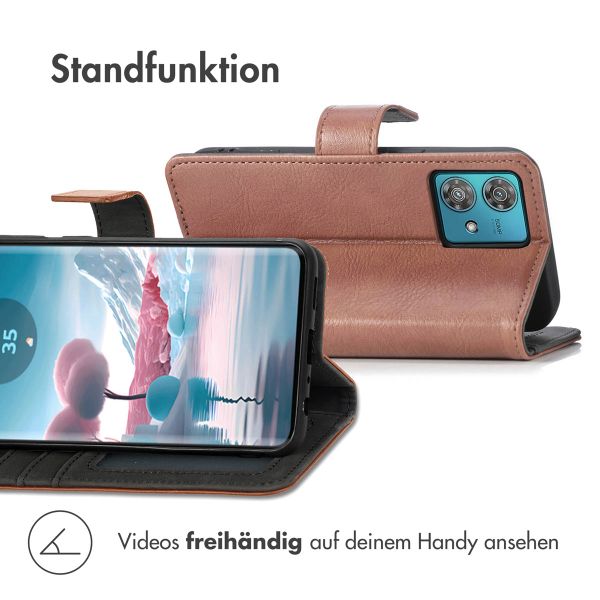 imoshion Luxuriöse Klapphülle Motorola Edge 40 Neo - Braun