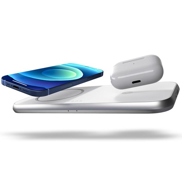 Zens Aluminium 3-in-1 Wireless Charger - Kabelloses Ladegerät für iPhone, Apple AirPods und iPad - Geeignet für MagSafe und Qi2 - Power Delivery - 45 Watt