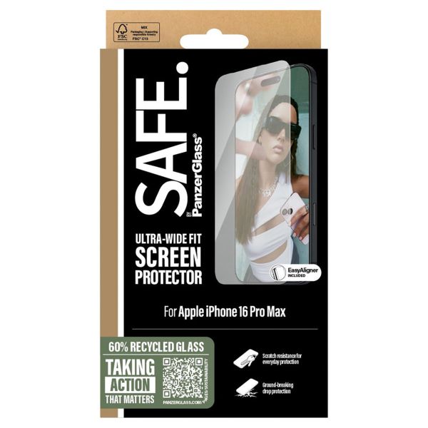 SAFE by PanzerGlass Ultra-Wide Fit Displayschutz für das iPhone 16 Pro Max