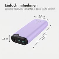 imoshion Powerbank 20.000 mAh - 22,5W Schnellladegerät - USB-C / USB-A - Lila