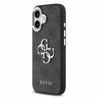 Guess 4G Metal Logo Back Cover Apple iPhone 17 - Silver Edge - Black
