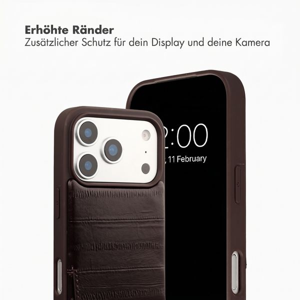 Selencia Nova Echtleder Backcover mit Kartenhalter Apple iPhone 17 Pro Max - Dark Chocolate