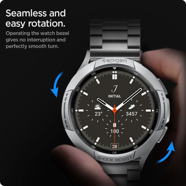 Spigen Chrono Shield für die Samsung Galaxy Watch 4 Classic - 46 mm - Silber