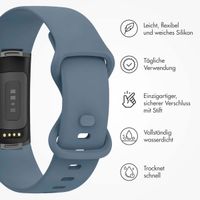 imoshion Silikonband für die Fitbit Charge 5 / Charge 6 - Größe L - Offizielles Blau