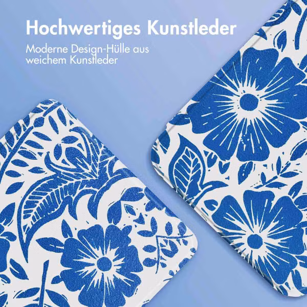 imoshion Design Slim Hard Case Sleepcover mit Stand für das Kobo Libra Colour / Tolino Vision Color - Flower Tile