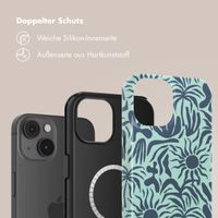 Selencia Vivid Tough Back Cover mit MagSafe für das iPhone 14 - Tropical Vibes Light Blue