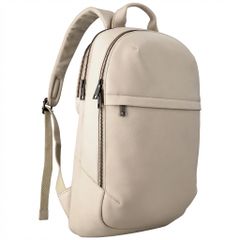 Accezz Leather Laptop Rucksack 16 Zoll - Beige