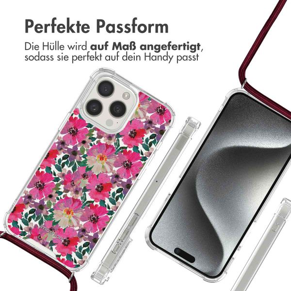 imoshion Design Hülle mit Band für das iPhone 15 Pro - Flower Water