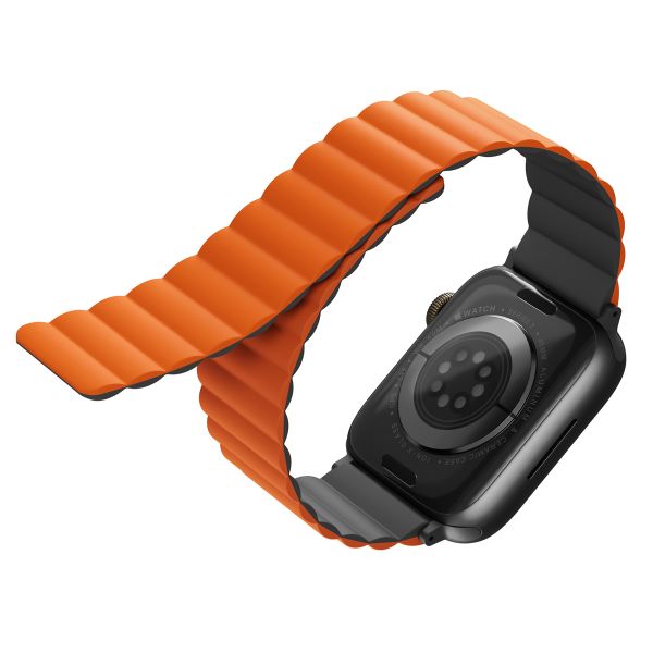 Uniq Revix doppelseitiges Armband für die Apple Watch Series 1 bis 10 / SE / Ultra (2) (44/45/46/49 mm) - Charcoal (Grey/Orange)